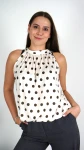 Bluzka Halter Biała w Kropki BLARINA 