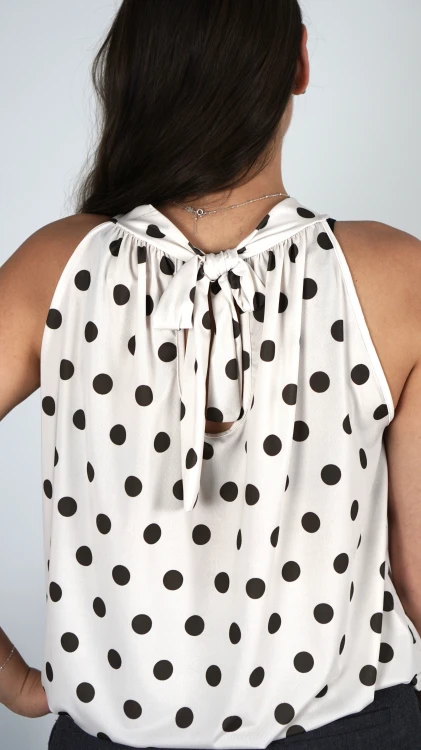 Bluzka Halter Biała w Kropki BLARINA V2.4.JPG