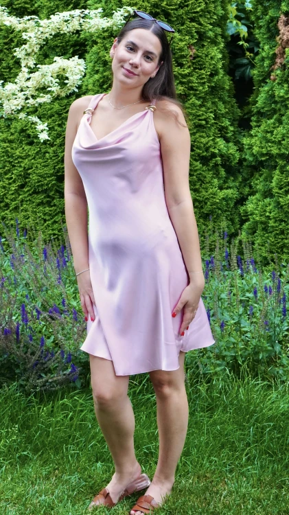 Sukienka Satynowa Mini Różowa LUMANII V3.2.JPG