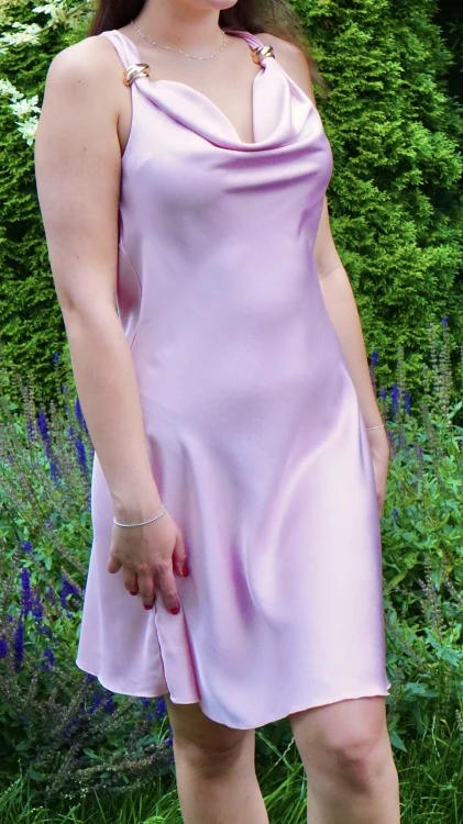 Sukienka Satynowa Mini Różowa LUMANII V3.3.JPG