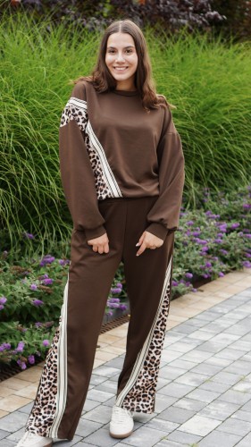 Dres Damski Oversize Brązowy Panterka PANTEO V2.2.JPG