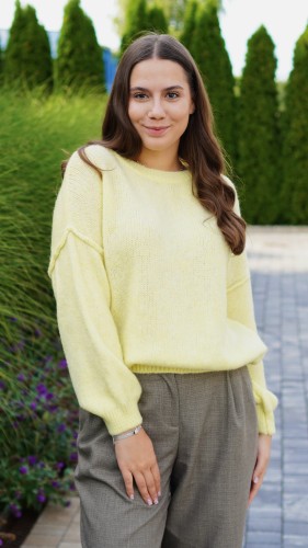 Sweter Damski Żółty LISON – zdjęcie 1