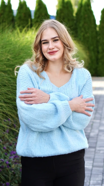 Sweter Damski Oversize Błękitny PIRIA V5.1.JPG