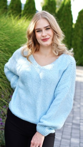 Sweter Damski Oversize Błękitny PIRIA V5.2.JPG