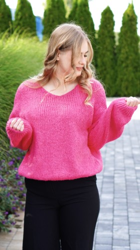 Sweter Damski Oversize Różowy PIRIA – zdjęcie 1