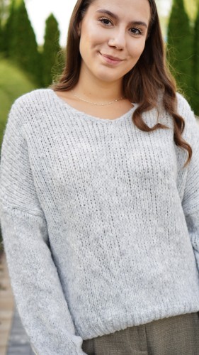 Sweter Damski Oversize Szary PIRIA V4.4.JPG